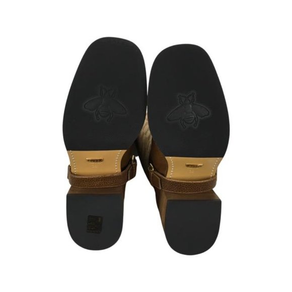 Gucci Women's Ruggine Cuir Monogram GG Print Removable Gaiter Boots DM15 - Picture 9 of 13